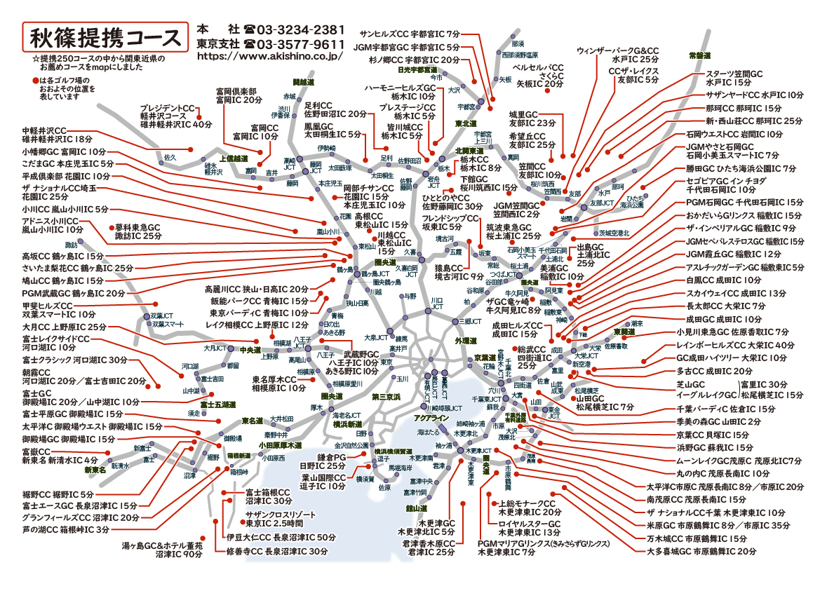 秋篠主要提携コースマップ